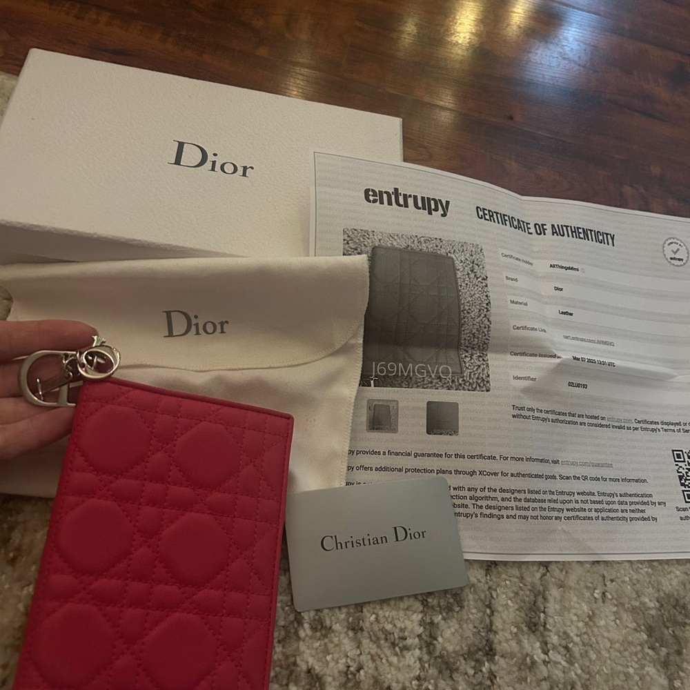 Dior Fuchsia/pink Quilted Passport holder/wallet